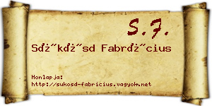 Sükösd Fabrícius névjegykártya